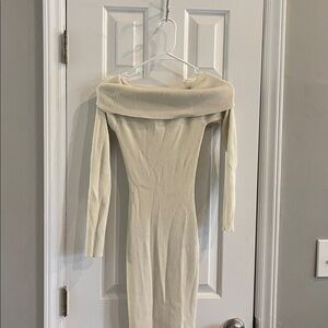 Elegant Cream Off-Shoulder Dress